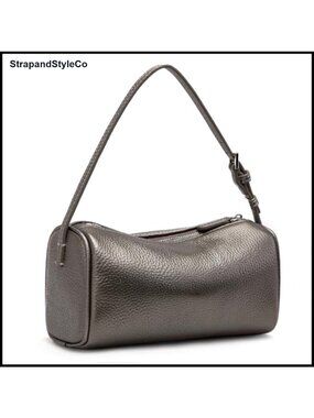 Small Leather Crossbody Shoulder Bag Mini Barrel Purse for Women